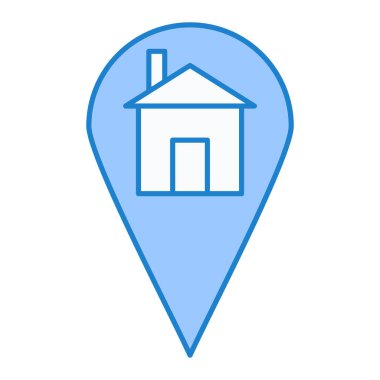 konum simgesi vektörü web ve mobil uygulama tasarımınız için beyaz arkaplanda izole edildi, ev logosu kavramı