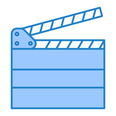 Film alkışlama simgesi. Web için sinema video vektör simgelerinin basit çizimi