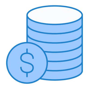 Dolar sikkeleri simgesi. Web için para vektör simgelerinin özet çizimi