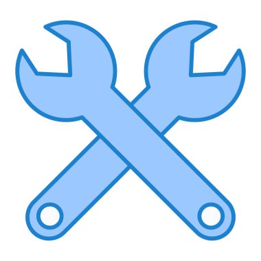 İngiliz anahtarı ve tornavida ikonu. vektör illüstrasyonu