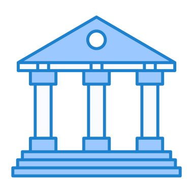 Banka binası simgesi vektör illüstrasyonu