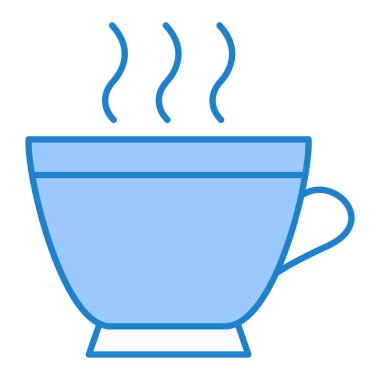 Çay fincanı ikon vektörü. Sıcak içecek tabelası. izole edilmiş sınır sembolü çizimi