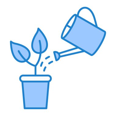 Çiçek saksısı vektör çizimi ile sulama kutusu