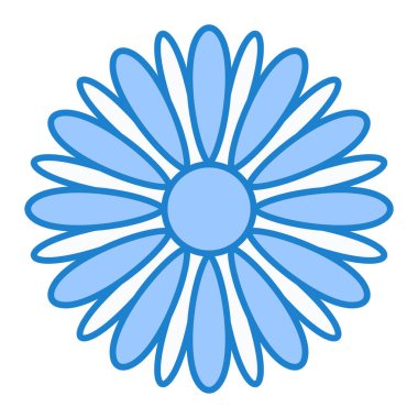 Çiçek ikonu. Papatya çiçeği vektörünün basit bir çizimi. izole düz biçim.