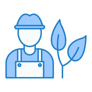 Bitkisi olan bir adamın vektör çizimi