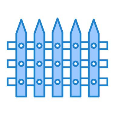 Çit simgesi. Ağ için ahşap kapı vektör simgelerinin özet çizimi