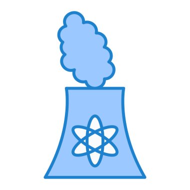 Nükleer enerji santrali ikon vektör illüstrasyon grafik tasarımı