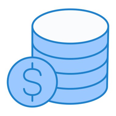 Dolar sikkeleri simgesi. Web için para sikke vektör simgelerinin basit illüstrasyonu