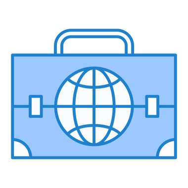 seyahat valizi ikon vektörü. Evrak çantası ve pasaport sembolü. izole edilmiş sınır çizimi