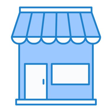 Dükkan. Web simgesi vektör illüstrasyonu