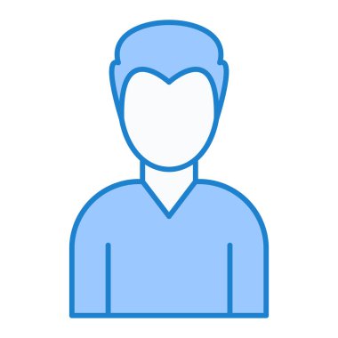 Adam avatar ikonu. Ana hatlarıyla doktor kişi vektör çizimi. izole edilmiş sembol.