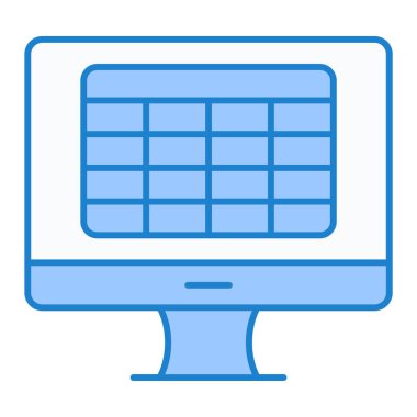 Bilgisayar monitörü simgesi. vektör illüstrasyonu