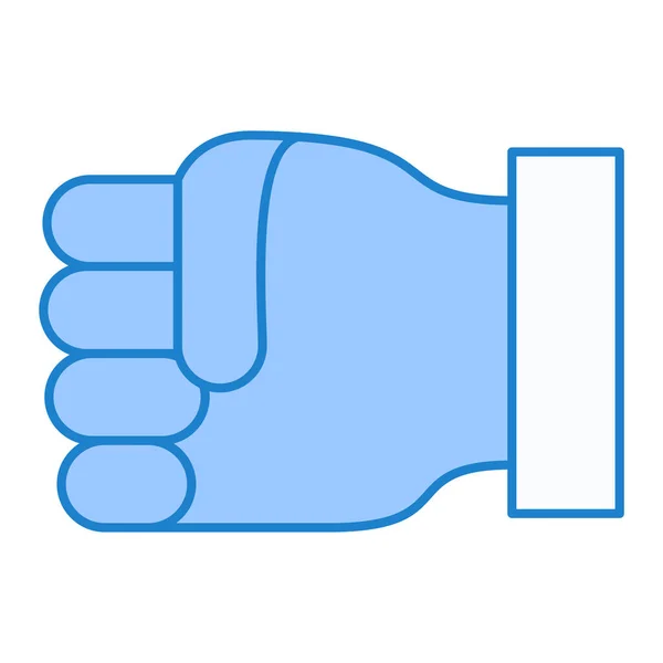 Ręka Ikoną Niebieskiej Rękawiczki Zarys Wektora Symbolu Opieki Medycznej Odizolowane — Wektor stockowy