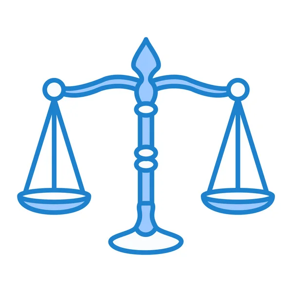 Concept Droit Justice Représenté Par Icône Équilibre Illustration Vectorielle Contour — Image vectorielle