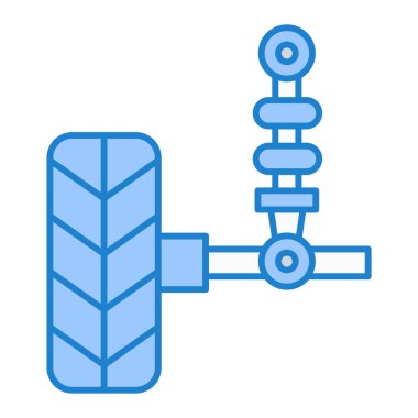 Araba tamir aracı simgesi. Web için anahtar makine vektör simgelerinin özet çizimi