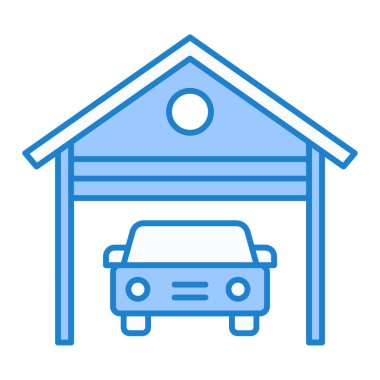 araba garajı ikon vektör çizimi tasarımı