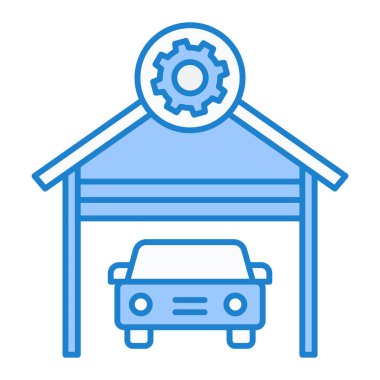 Araba tamir servis simge vektör illüstrasyon tasarımı
