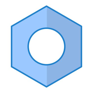 Beyaz arkaplanda mavi altıgen simgesi izole edildi. vektör illüstrasyonu