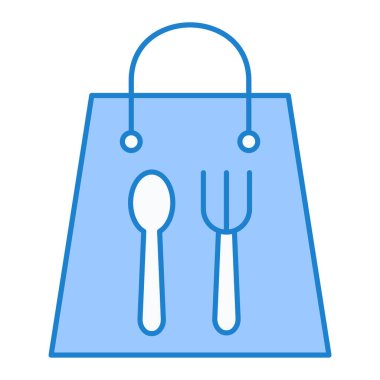 Yiyecek ve sebze dolu alışveriş çantası vektör illüstrasyon tasarımı