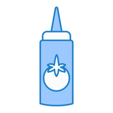 Yapıştırıcı şişesi ikonu. Hardal şurubu çiziminin izometriği. beyaz arkaplanda izole