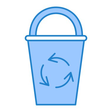 Çöp kutusu simgesi. Web tasarımı için kova vektör simgelerinin özet çizimi