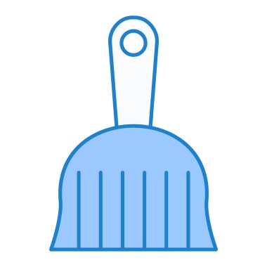 Temizleme aracı simgesi vektörü. Paspas sapı tabelası. izole edilmiş sınır sembolü çizimi