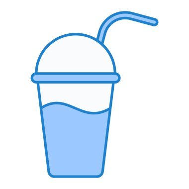 Dondurma ikonu. Beyaz arkaplanda kahve fincanı çizimi