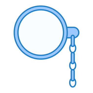 Mavi çizgi zinciri simgesi beyaz arkaplanda izole edildi. vektör illüstrasyonu