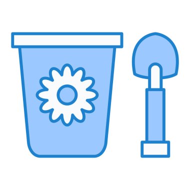 Bahçe aletleri ikon vektörü. İnce çizgi işareti. izole edilmiş sınır sembolü çizimi