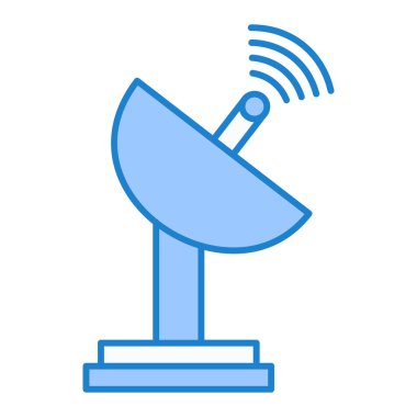 uydu anten ikonu vektörü. Anten ve radyo işareti. izole edilmiş sınır sembolü çizimi