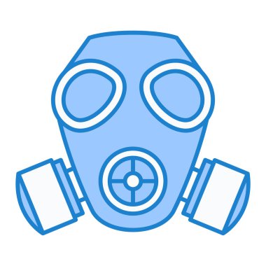 Gaz maskesi simgesi. Web için solunum vektörü simgelerinin özet çizimi
