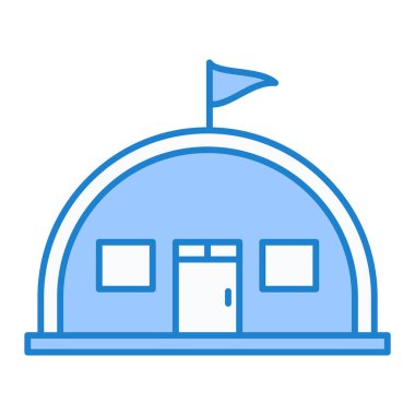 Futbol sahası ikon vektörü. İnce çizgi işareti. izole edilmiş sınır sembolü çizimi