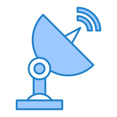 uydu anten ikonu vektörü. İnce çizgi işareti. izole edilmiş sınır sembolü çizimi