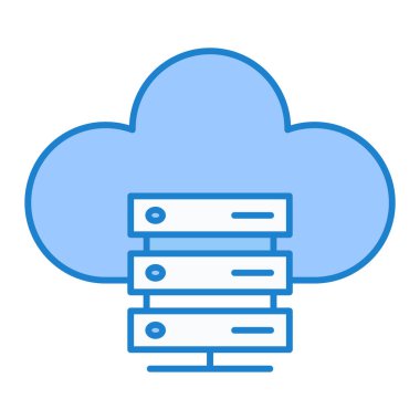 Bulut hesaplama sunucu simgesi vektör çizimi