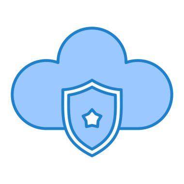 bulut bilgi işlem güvenlik simgesi vektör çizim tasarım