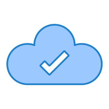 Bulut hesaplama simgesi. Web için mavi vektör simgelerinin özet çizimi