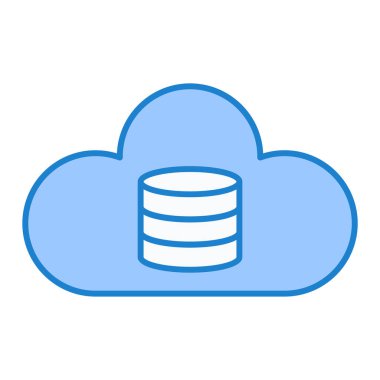 Bulut hesaplama veritabanı simgesi vektör çizimi tasarımı