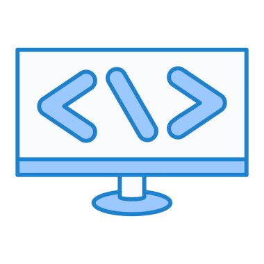 Bilgisayar monitörü simgesi. vektör illüstrasyonu