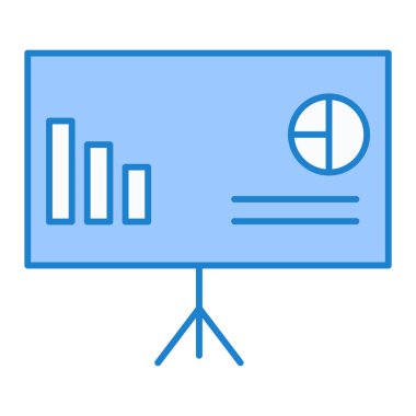 iş sunumu düz simge, vektör illüstrasyonu