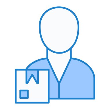 Kutu vektör illüstrasyon tasarımlı teslimatçı