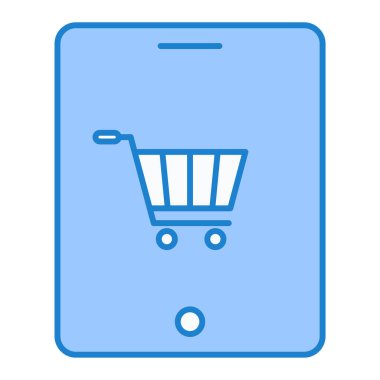 Alışveriş arabası simgesi, vektör illüstrasyonu