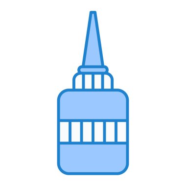 Mavi ve beyaz çizgi su şişesinin vektör çizimi