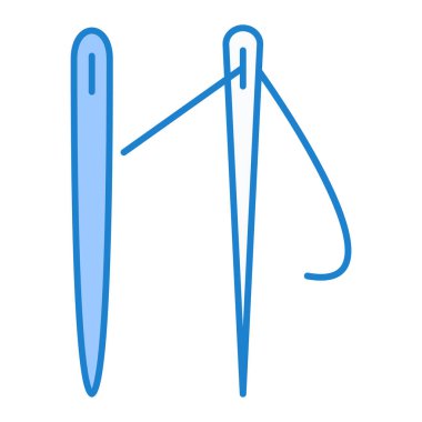 Moda ve modern kıyafetlerin mavi ve beyaz çizgi ikonunun vektör çizimi