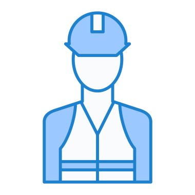 İnşaat işçisi ikon vektörü. Mühendis avatar. izole edilmiş sınır sembolü çizimi