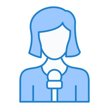 Muhabir. Web simgesi basit illüstrasyon