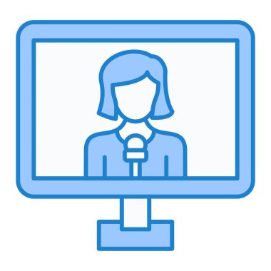 Muhabir. Web simgesi basit illüstrasyon