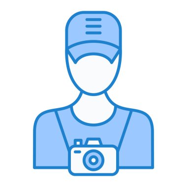 Kameralı bir adamın vektör çizimi