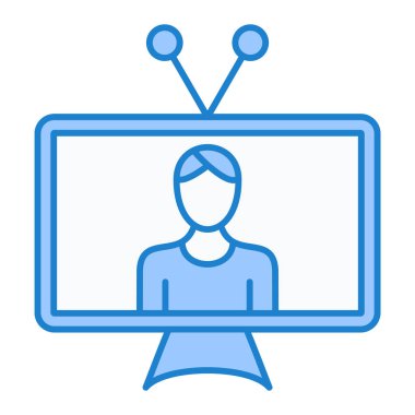 Video sohbet simgesi vektör illüstrasyonu