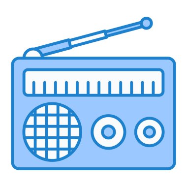 Radyo. Web simgesi basit illüstrasyon