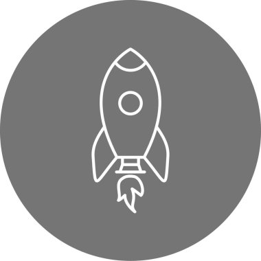 roket simgesi, vektör illüstrasyonu